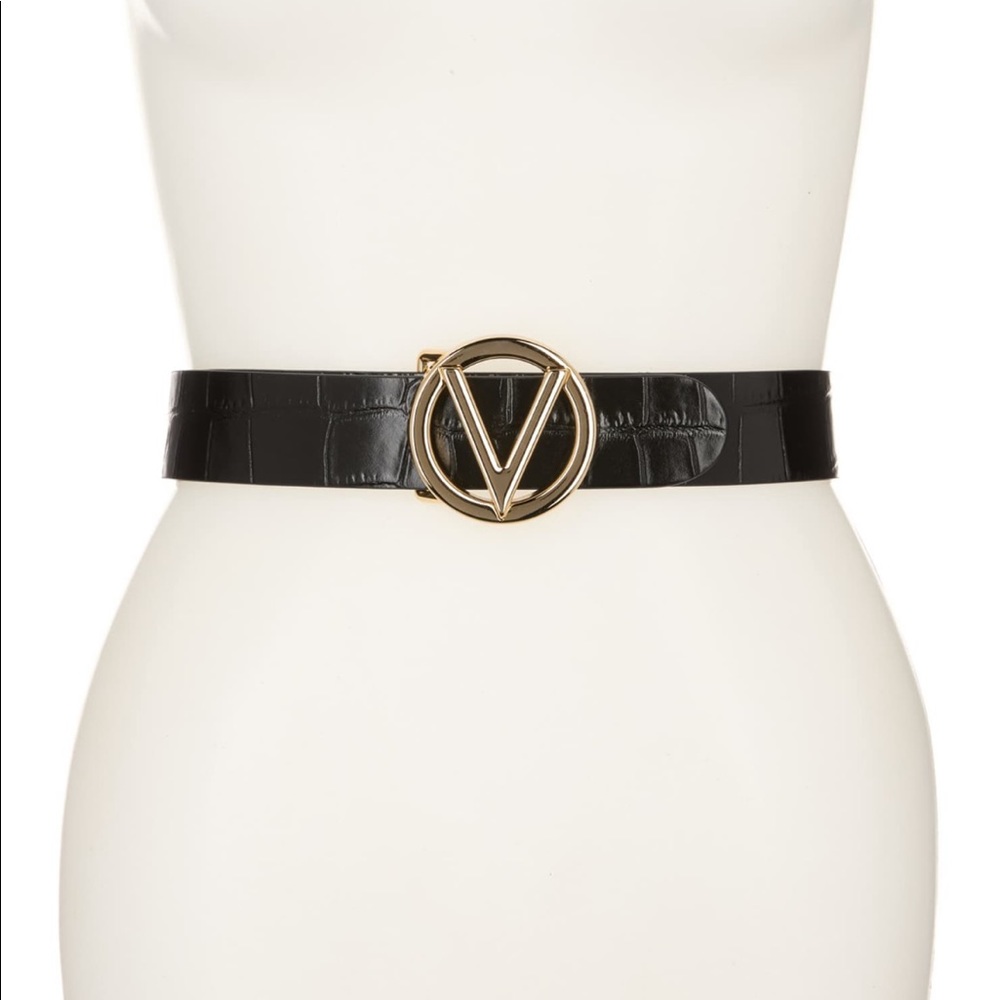 Valentino giusy croc embossed leather belt